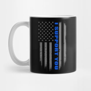 Police Officer Support Thin Blue Line Flag Mug